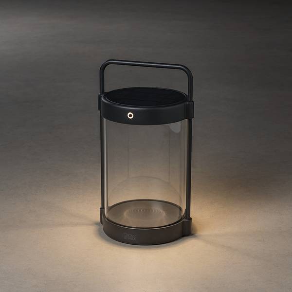 Lanterna solare USB Crotone Alluminio / Vetro trasparente - Nero