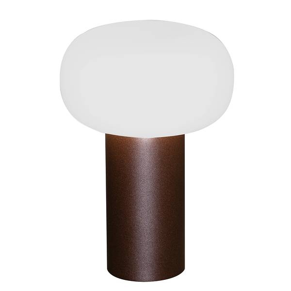 Lampe Antibes Aluminium / Verre opalin - 1 ampoule - Marron rouille