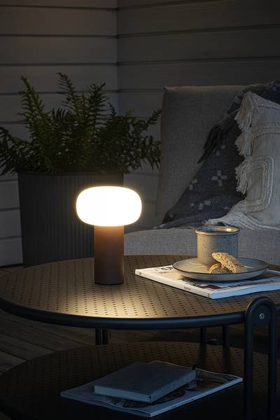 Lampe Antibes Aluminium / Verre opalin - 1 ampoule - Marron rouille