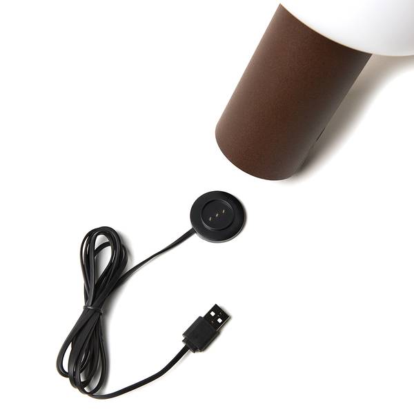 Lampe Antibes Aluminium / Verre opalin - 1 ampoule - Marron rouille