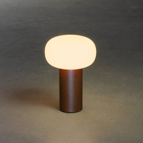 Lampe Antibes Aluminium / Verre opalin - 1 ampoule - Marron rouille