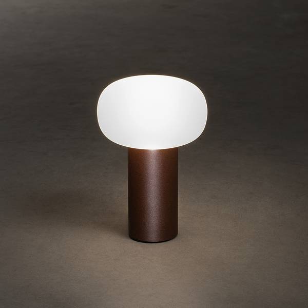 Lampe Antibes Aluminium / Verre opalin - 1 ampoule - Marron rouille