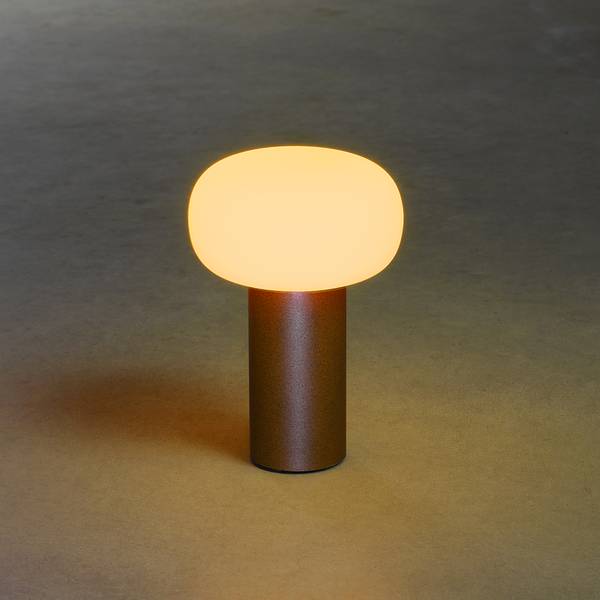Lampe Antibes Aluminium / Verre opalin - 1 ampoule - Marron rouille