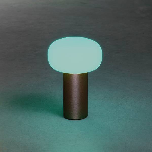 Lampe Antibes Aluminium / Verre opalin - 1 ampoule - Marron rouille