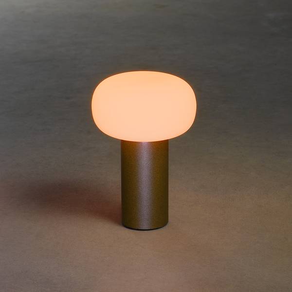 Lampe Antibes Aluminium / Verre opalin - 1 ampoule - Marron rouille