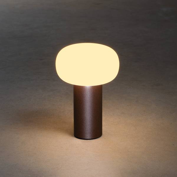 Lampe Antibes Aluminium / Verre opalin - 1 ampoule - Marron rouille