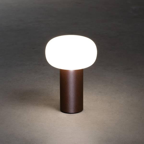 Lampe Antibes Aluminium / Verre opalin - 1 ampoule - Marron rouille
