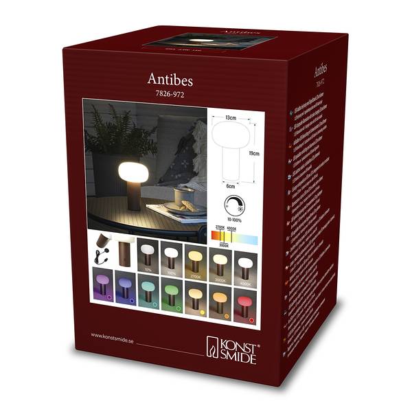 Lampe Antibes Aluminium / Verre opalin - 1 ampoule - Marron rouille