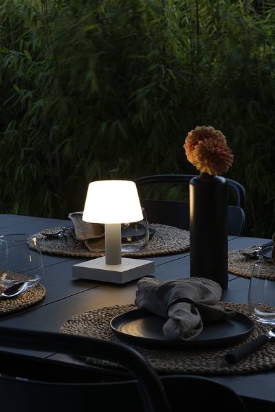 Lampada da tavolo Monaco Ferro / Vetro opalino - 1 punto luce - Bianco