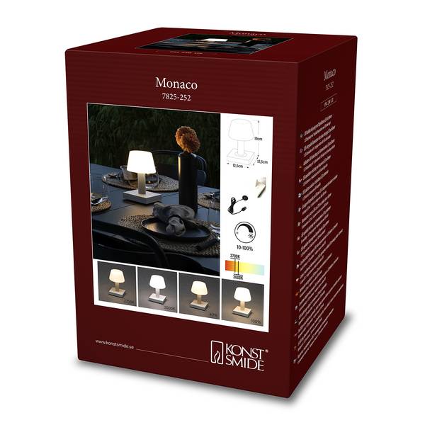 Lampada da tavolo Monaco Ferro / Vetro opalino - 1 punto luce - Bianco