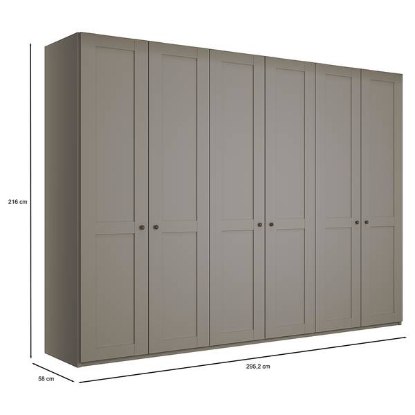 Draaideurkast Marlow taupe - Breedte: 295 cm - zonder spiegeldeur(en)
