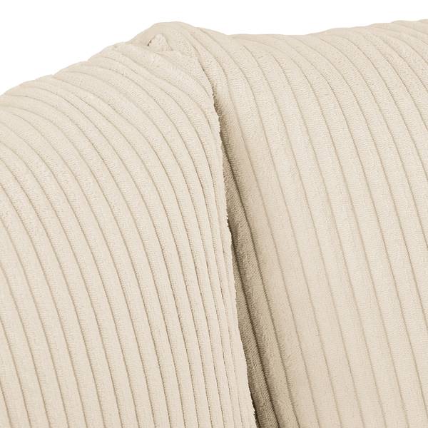 Ecksofa Meyford Cordstoff Lola: Creme - Ottomane davorstehend rechts - Ohne Hocker