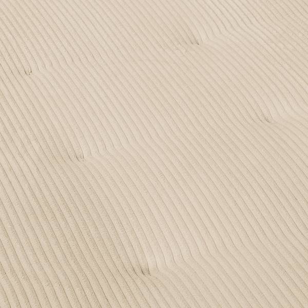 Ecksofa Meyford Cordstoff Lola: Creme - Ottomane davorstehend rechts - Ohne Hocker