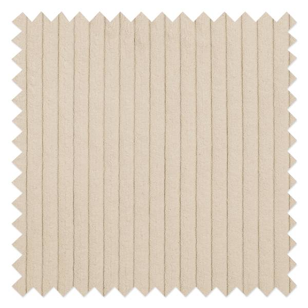 Ecksofa Meyford Cordstoff Lola: Creme - Ottomane davorstehend rechts - Ohne Hocker