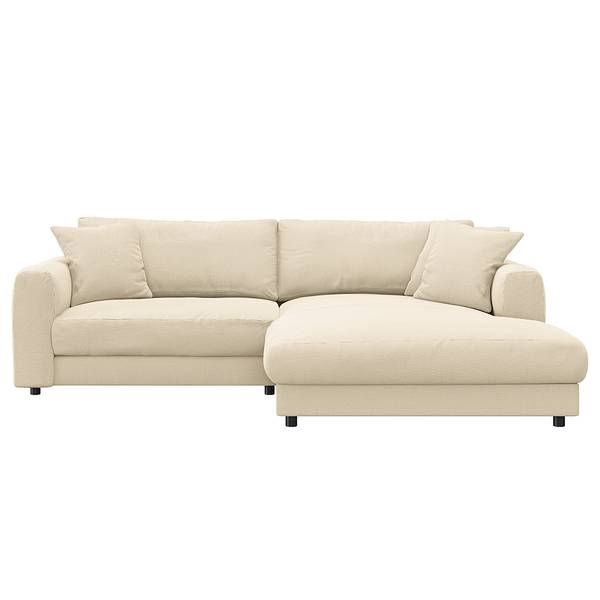 Ecksofa LAYAA mit Longchair Cordstoff Snor: Beige - Breite: 238 cm - Longchair davorstehend rechts