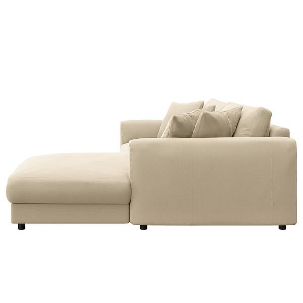 Ecksofa LAYAA mit Longchair Cordstoff Snor: Beige - Breite: 238 cm - Longchair davorstehend rechts