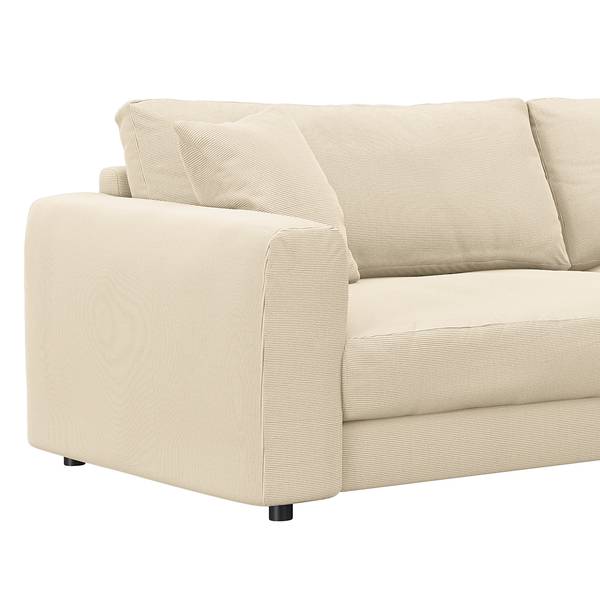 Ecksofa LAYAA mit Longchair Cordstoff Snor: Beige - Breite: 238 cm - Longchair davorstehend rechts