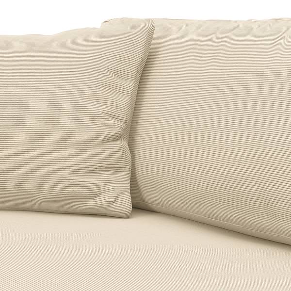 Ecksofa LAYAA mit Longchair Cordstoff Snor: Beige - Breite: 238 cm - Longchair davorstehend rechts