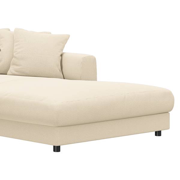 Ecksofa LAYAA mit Longchair Cordstoff Snor: Beige - Breite: 238 cm - Longchair davorstehend rechts
