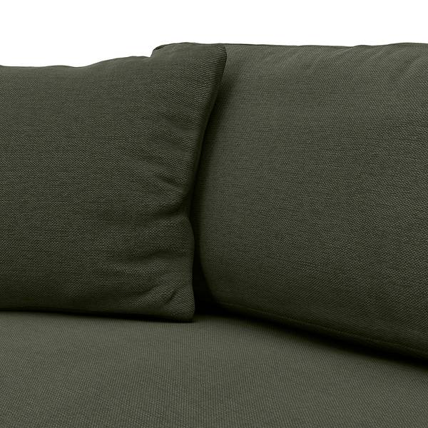Ecksofa LAYAA mit Longchair Webstoff Saia: Graugrün meliert - Breite: 238 cm - Longchair davorstehend rechts