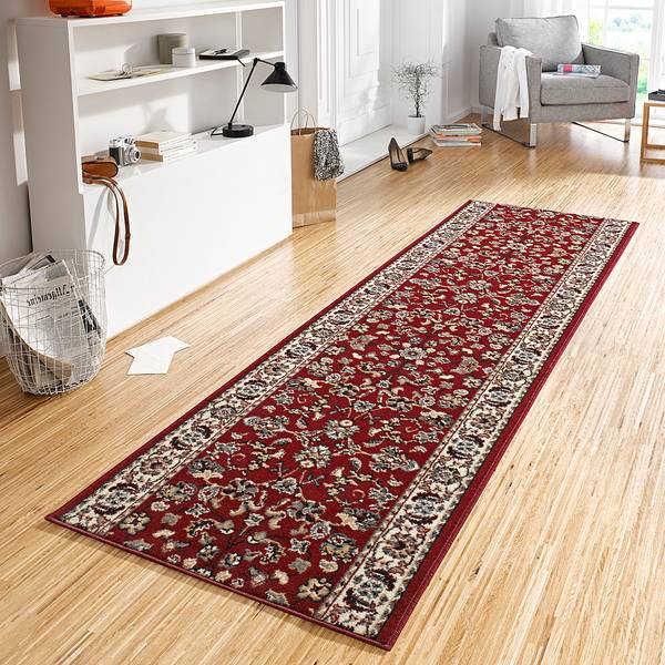 Loper Vintage polypropeen/jute - rood - 80 x 250 cm