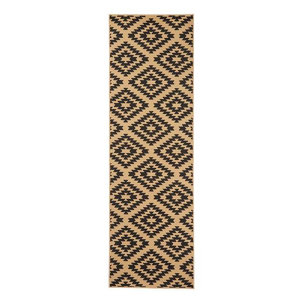 Tapis de couloir Nordic Polypropylène / Jute - Marron - 80 x 450 cm