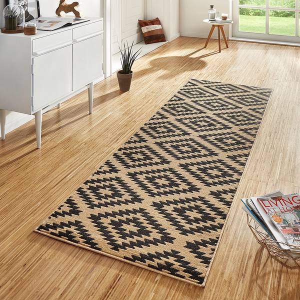 Tapis de couloir Nordic Polypropylène / Jute - Marron - 80 x 450 cm