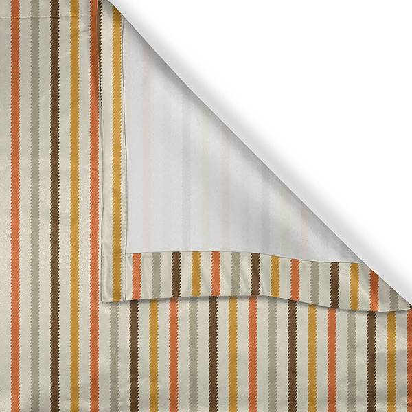 Rideaux à œillets Retro Stripes-Lot de 2 Polyester - Marron / Jaune moutarde - Hauteur : 225 cm