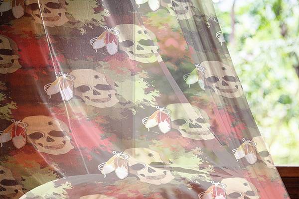 Schlaufenschal Skull Feather 2er-Set Polyester - Schwarz / Pistaziengrün - Höhe: 240 cm