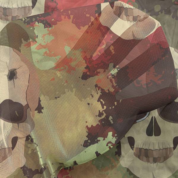 Schlaufenschal Skull Feather 2er-Set Polyester - Schwarz / Pistaziengrün - Höhe: 240 cm