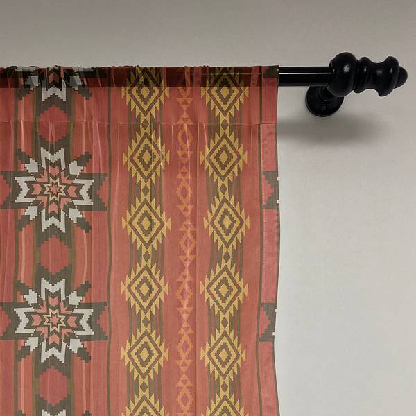 Rideaux African Pattern - Lot de 2 Polyester - Jaune / Orange - Hauteur : 274 cm