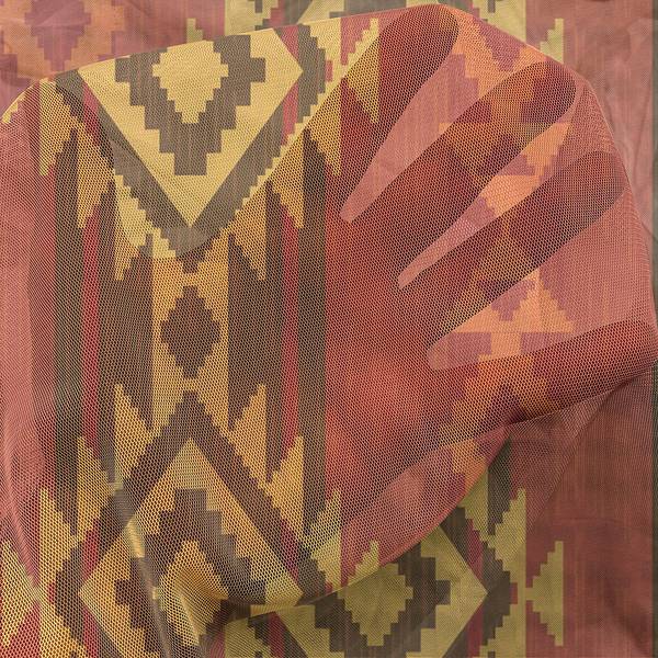 Rideaux African Pattern - Lot de 2 Polyester - Jaune / Orange - Hauteur : 274 cm