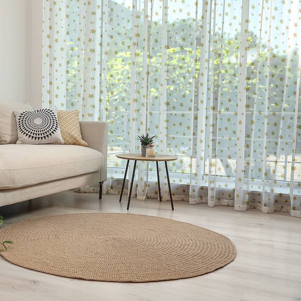 Schlaufenschal Sterne 2er-Set Polyester - Weiß / Gold - Höhe: 160 cm