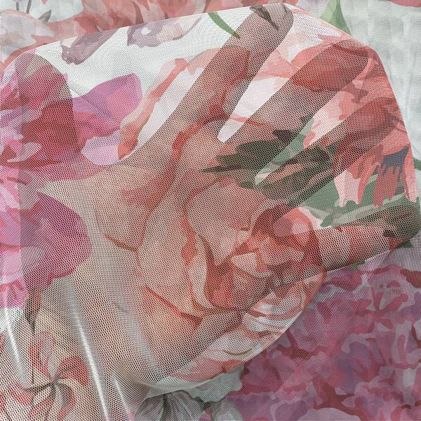 Set di 2 tende Shabby Chic Poliestere - Rosa - Altezza: 180 cm