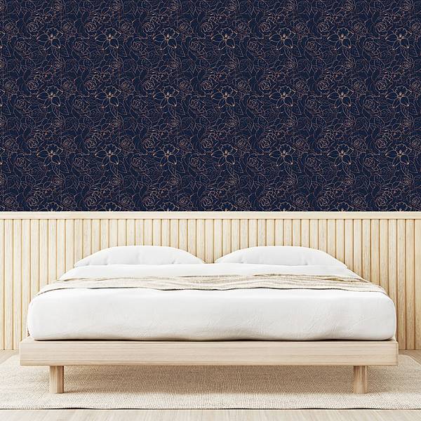 Tapete Navy Blue PVC - Marineblau - Höhe: 250 cm