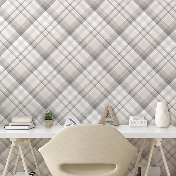 Papier peint Beige Tan PVC - Beige / Gris - Hauteur : 250 cm