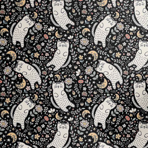 Carta da parati Gatti PVC - Nero / Bianco - Altezza: 180 cm