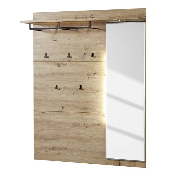 Beleuchtetes Garderobenpaneel Moosic Eiche Artisan Dekor / Graphit