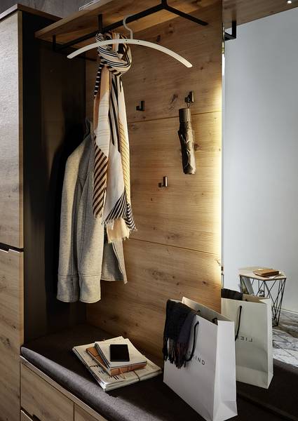 Beleuchtetes Garderobenpaneel Moosic Eiche Artisan Dekor / Graphit