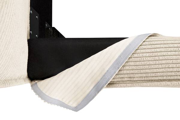 Extra meubelhoes KINX Gestoffeerd bed corduroy Poppy: crèmekleurig - 140 x 200 cm - 150 cm