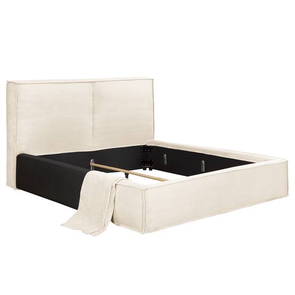 Extra meubelhoes KINX Gestoffeerd bed corduroy Poppy: crèmekleurig - 140 x 200 cm - 150 cm
