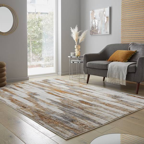 Kurzflorteppich Gleam Polypropylen / Polyester - Beige - 80 x 150 cm