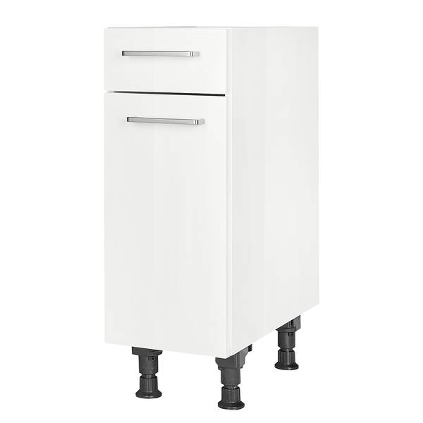 Unterschrank Flash mit Tür Hochglanz Weiß - Breite: 30 cm - Türanschlag links