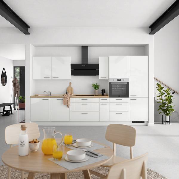 Unterschrank Flash mit Tür Hochglanz Weiß - Breite: 30 cm - Türanschlag links