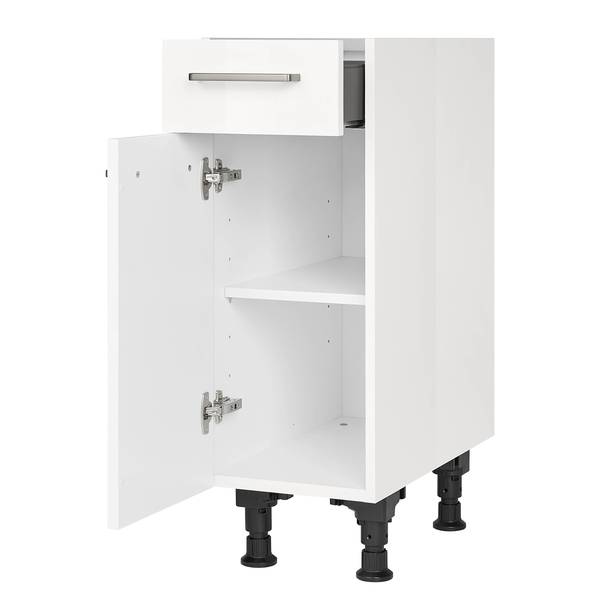 Unterschrank Flash mit Tür Hochglanz Weiß - Breite: 30 cm - Türanschlag links