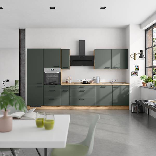 Hängeschrank Easytouch mit 1 Tür Dunkelgrün - Breite: 30 cm - Türanschlag links