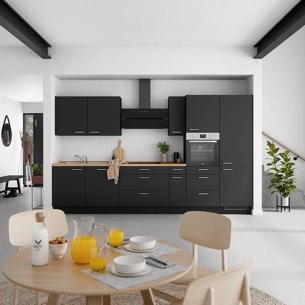 Spülenschrank Touch mit 1 Tür Schwarz - Breite: 60 cm - Türanschlag links