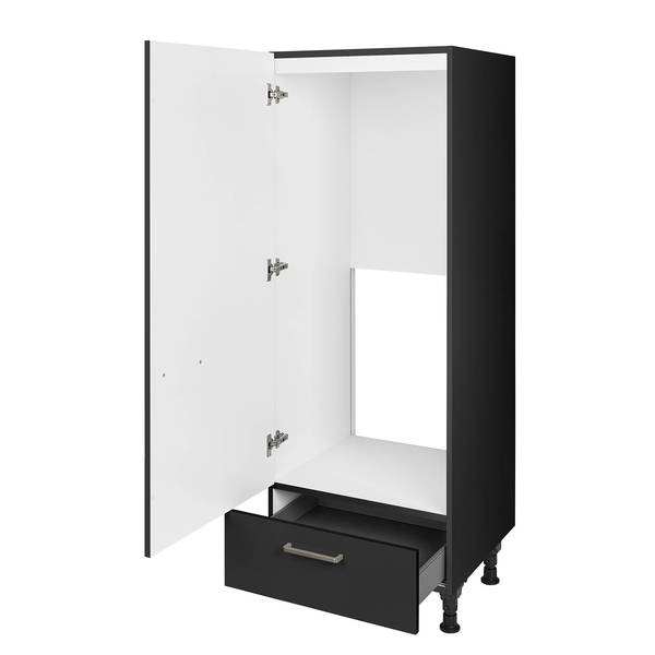 Kühlumbauschrank Touch mit Schublade Schwarz - Türanschlag links