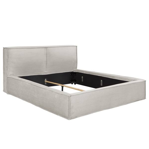 Polsterbett KINX Cordstoff Poppy: Lichtgrau - 180 x 200cm - Ohne Matratze - Kein Bettkasten - 110 cm