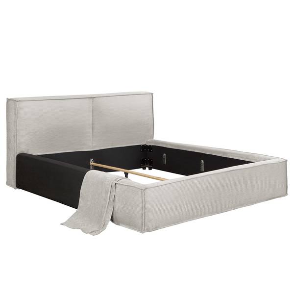 Polsterbett KINX Cordstoff Poppy: Lichtgrau - 180 x 200cm - Ohne Matratze - Kein Bettkasten - 110 cm